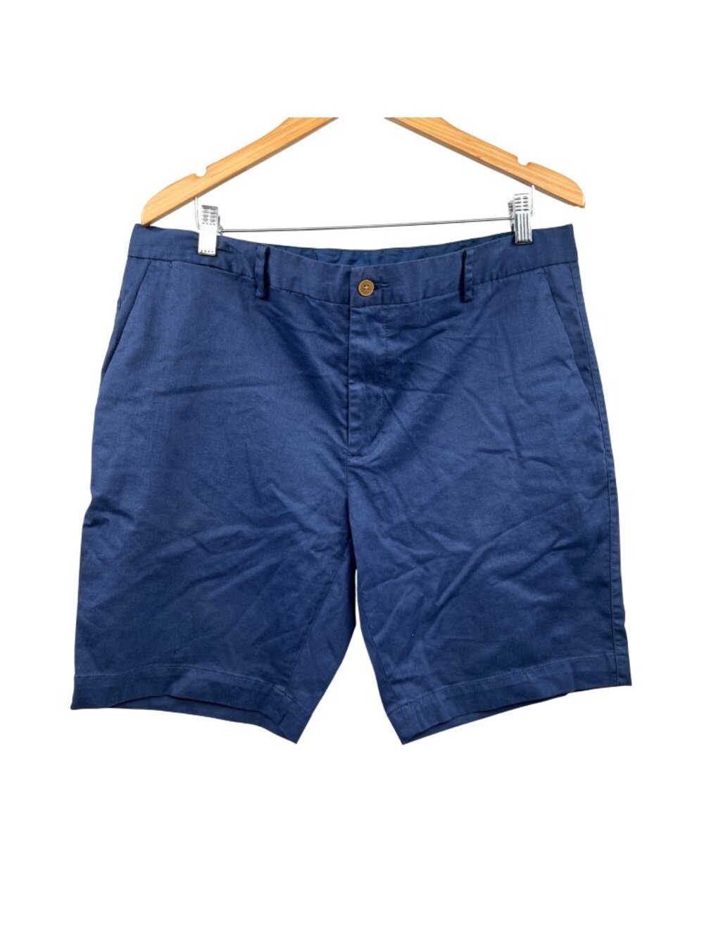 B. DRADDY Mens Khaki Shorts Blue Flat Front Size 36 Pockets